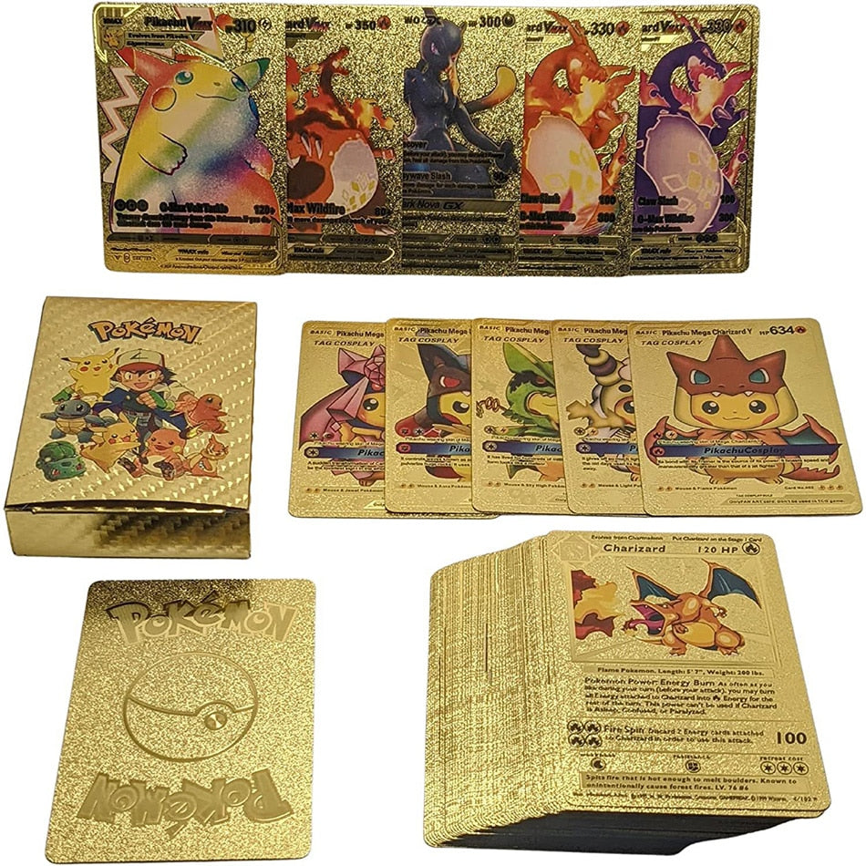 Cartas Pokémon Douradas Vmax e GX em Inglês ou Espanhol 54 unidades –  greengoo