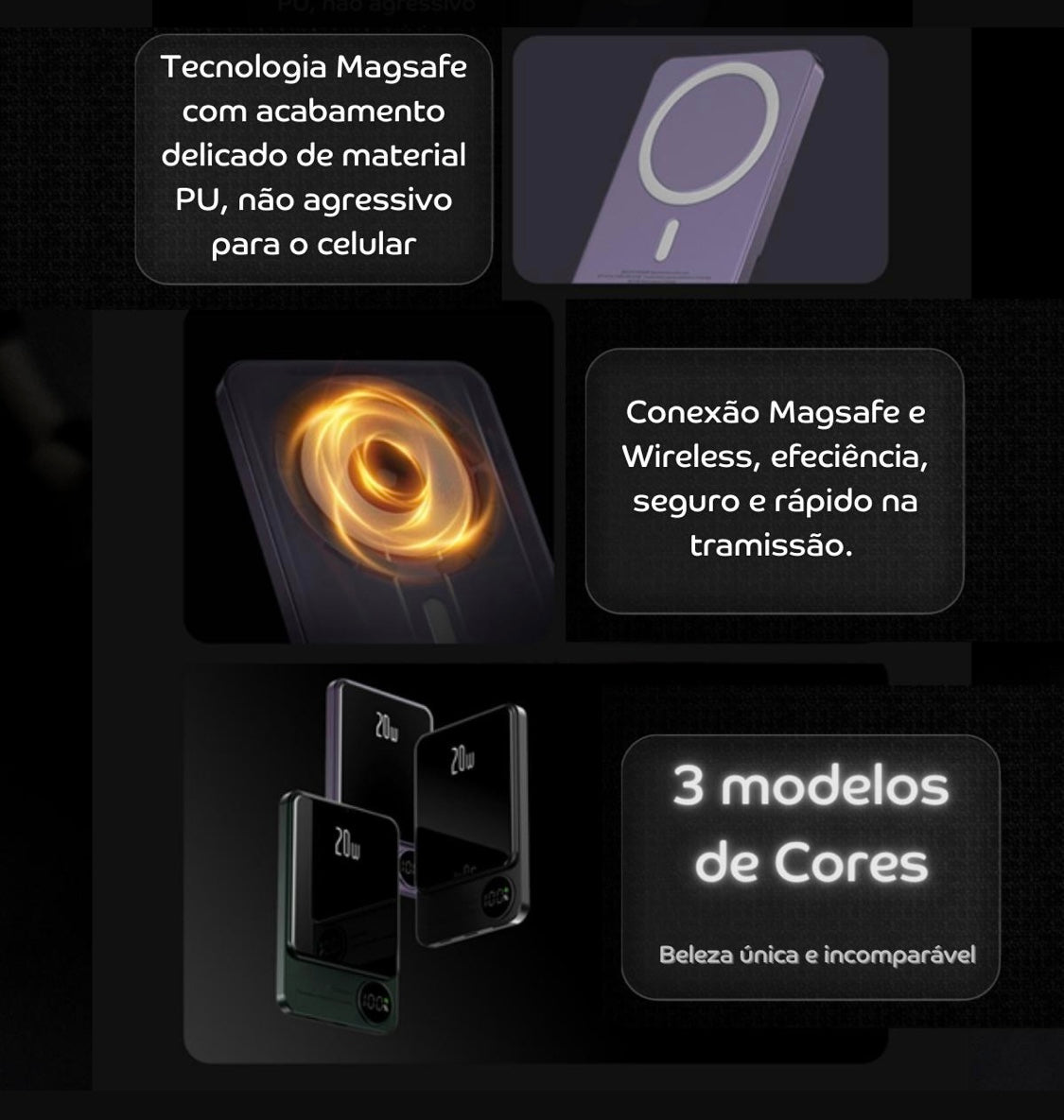 Carregador Magnético sem Fio Magsafe Powerbank