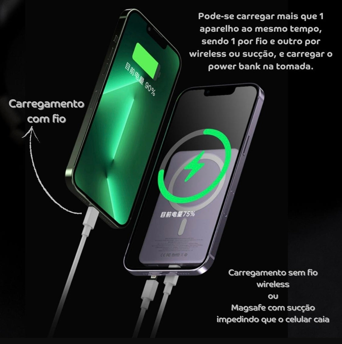 Carregador Magnético sem Fio Magsafe Powerbank