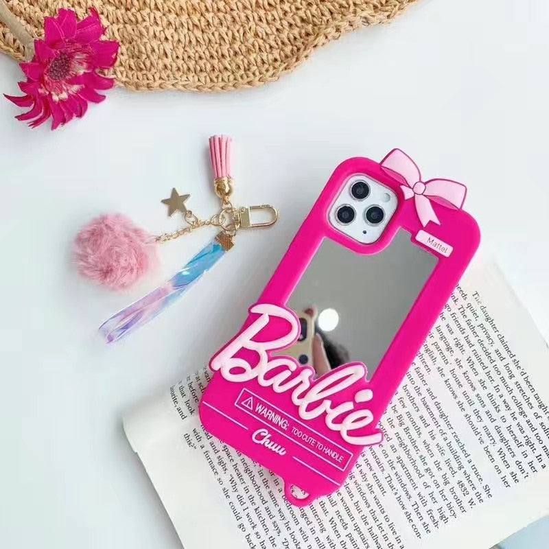 Capinha Iphone Barbie Girl com Espelho + Brinde