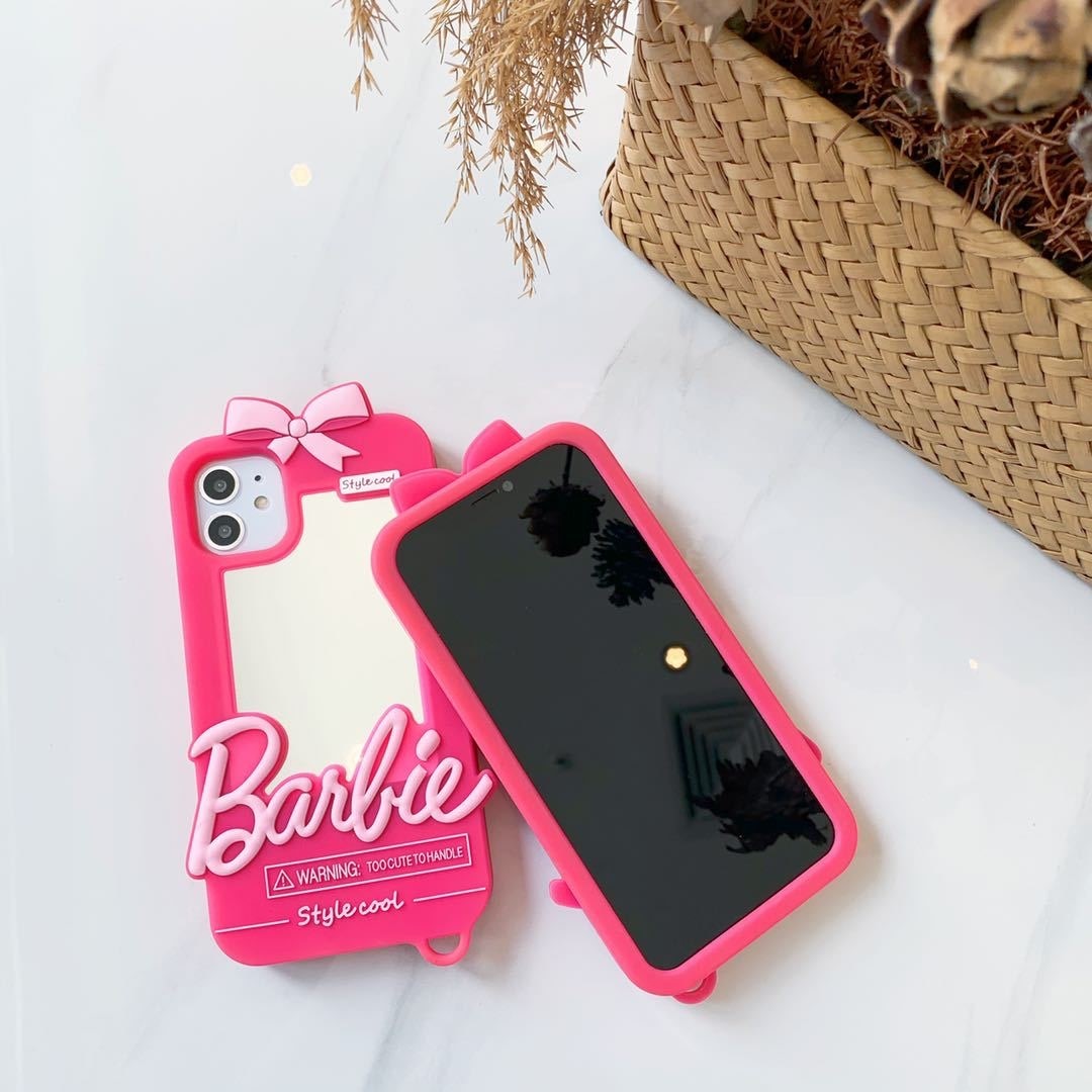 Capinha Iphone Barbie Girl com Espelho + Brinde