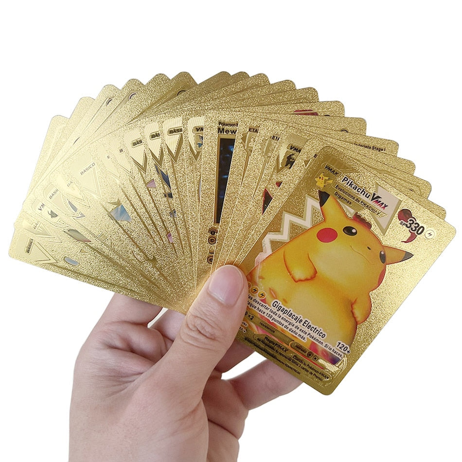 Compra online de Pacote de cartas pokémon douradas, preto vmax